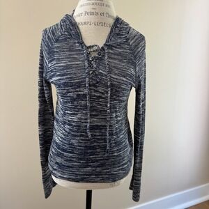 Prince & Fox Women's Blue Heathered Sweater Hoddie Size M